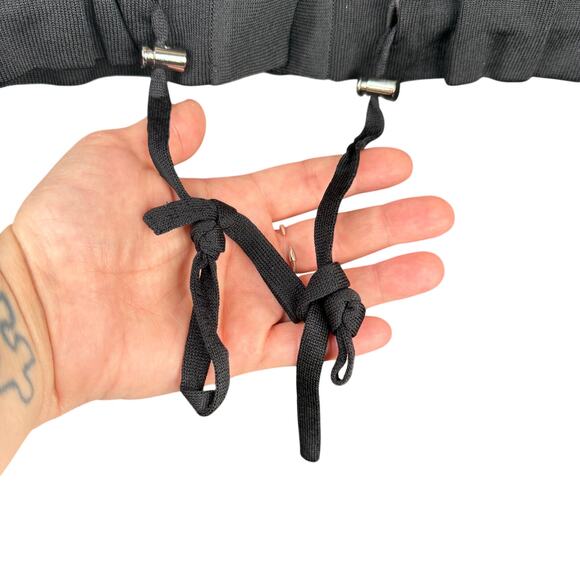 EXCLUSIVELY MISOOK NWOT S Knit Unique V Neck Button Down Cardigan W/Drawstrings - Picture 8 of 9